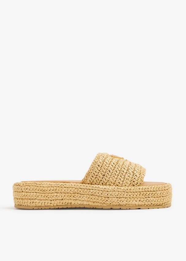 

Шлепанцы Prada Crochet Flatform, бежевый