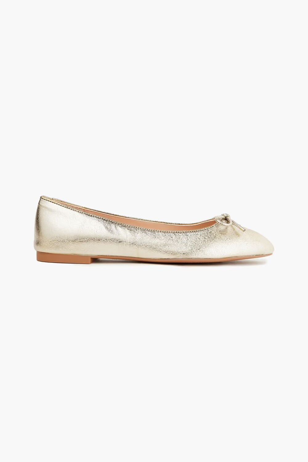 

Балетки Gabby из фактурной кожи с эффектом металлик Stuart Weitzman, платина