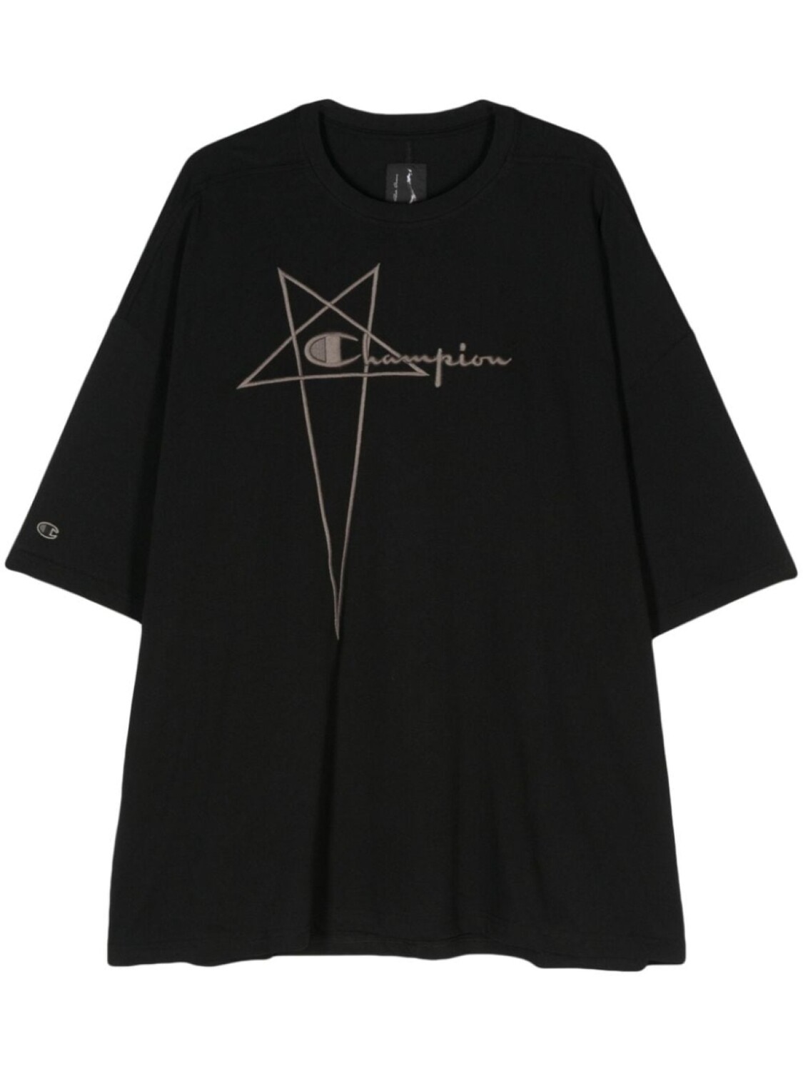 

Rick Owens X Champion футболка с вышитым логотипом, черный
