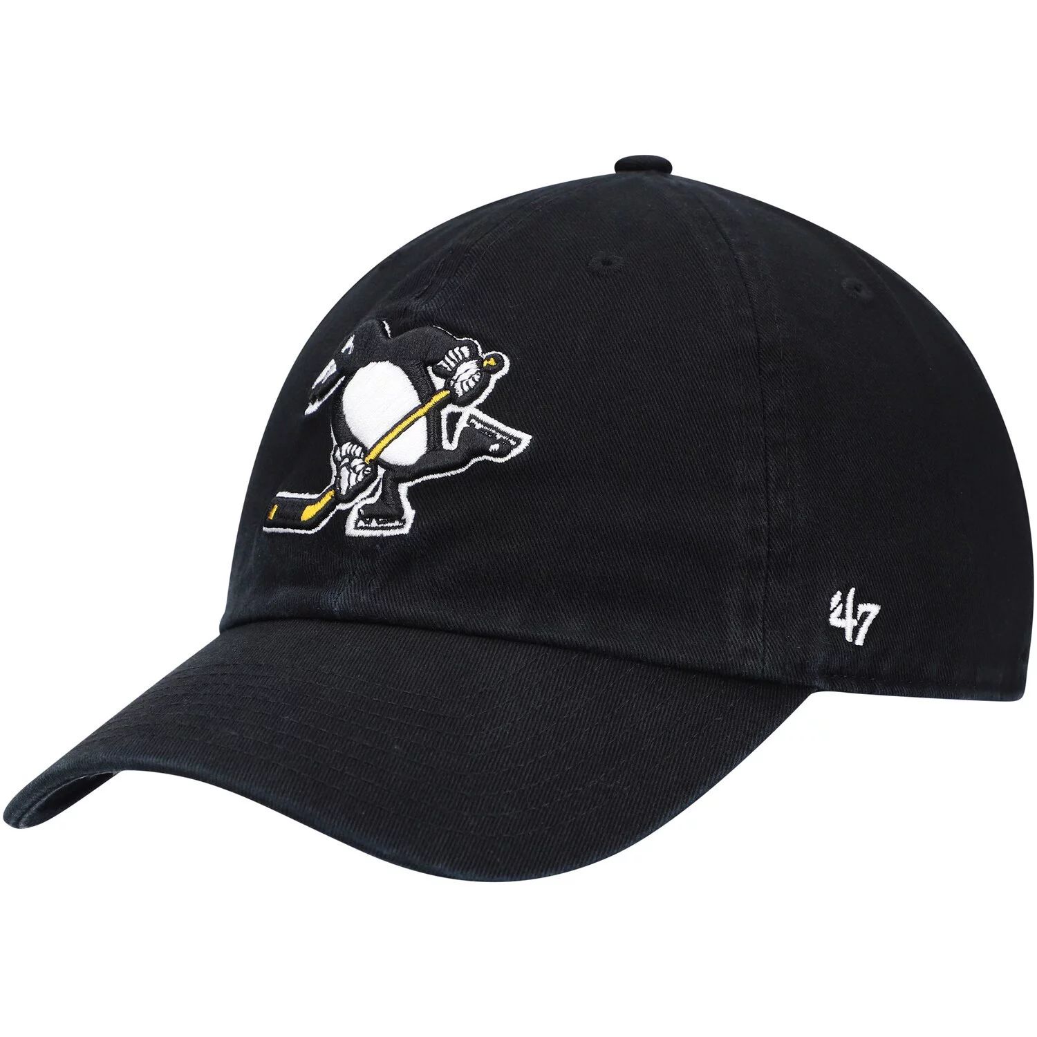 Мужская черная регулируемая кепка с логотипом Pittsburgh Penguins '47