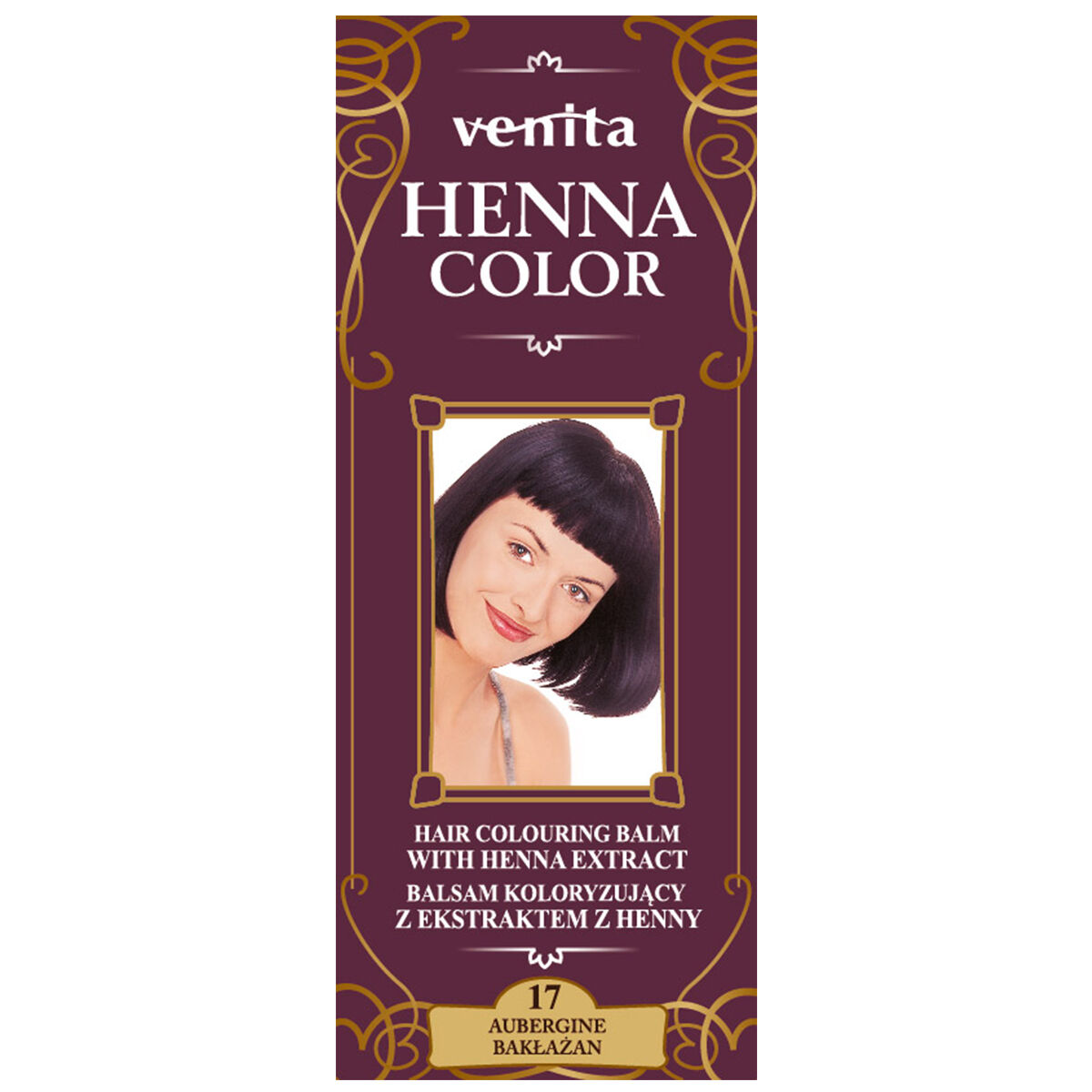 Бальзам-краска для волос 17 баклажан Venita Henna Color, 75 мл