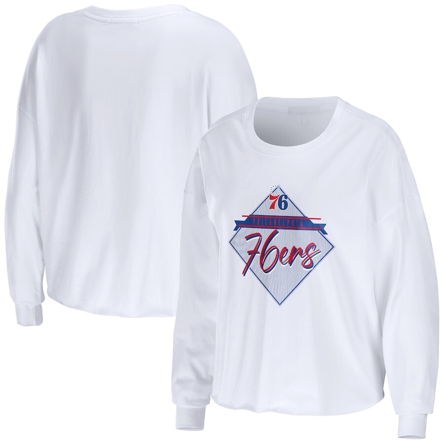 

Футболка с длинным рукавом WEAR by Erin Andrews Philadelphia 76Ers, белый