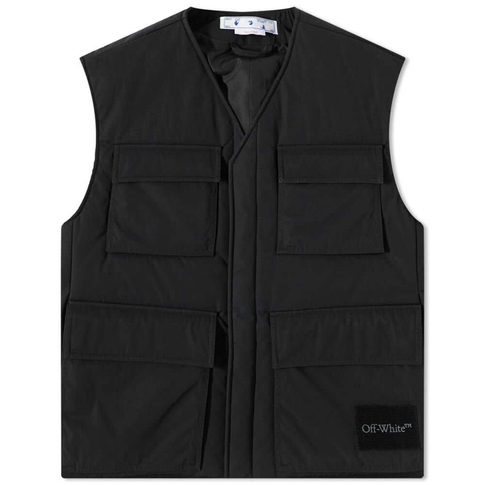 

Off-White Wave Tag Утепленный жилет, черный