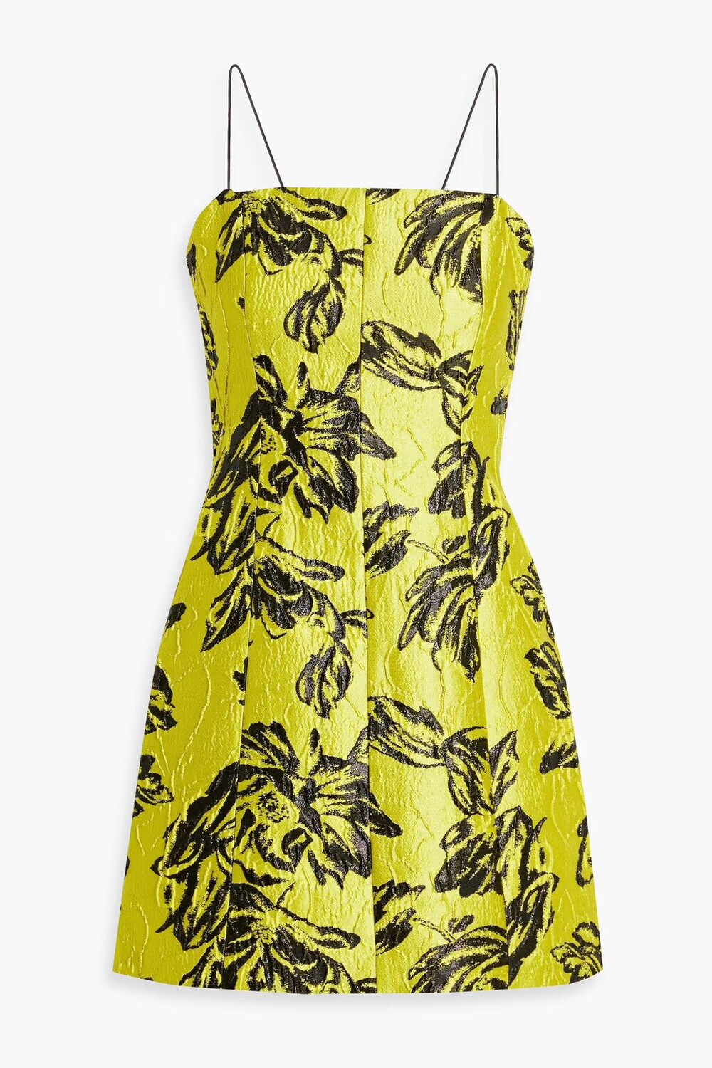 

Парчовое платье мини Tayla с эффектом металлик Alice + Olivia, зеленый лайм