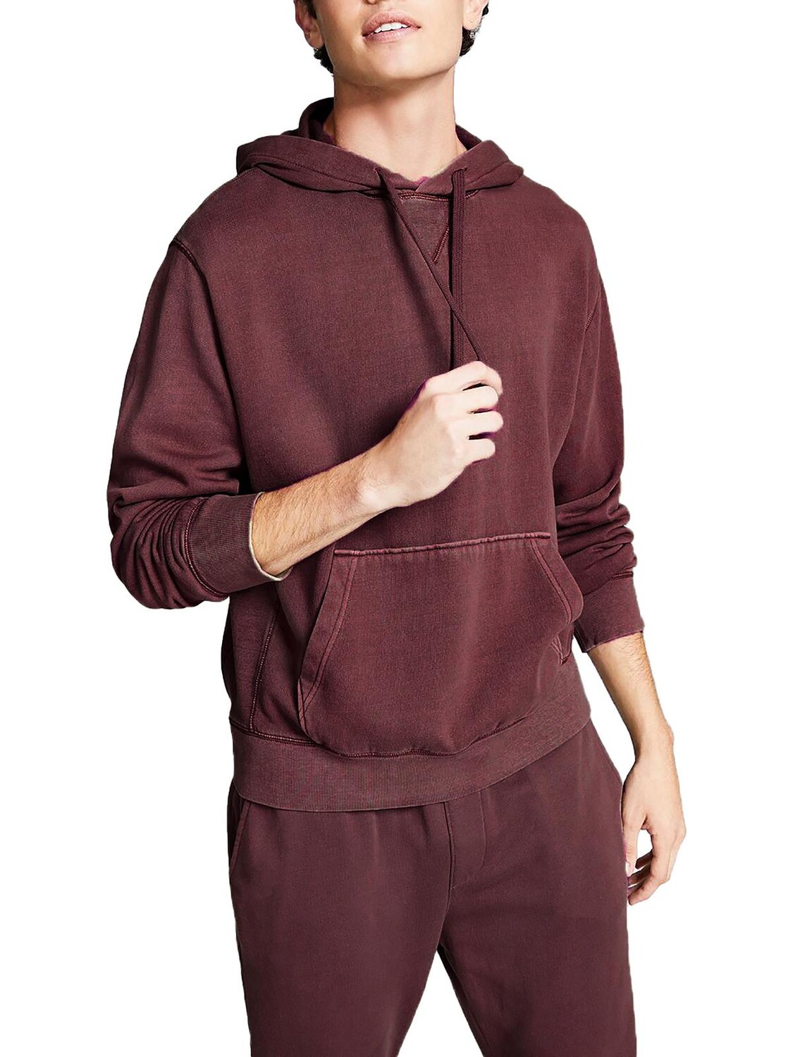 

Мужской флисовый пуловер с капюшоном And Now This, цвет Maroon