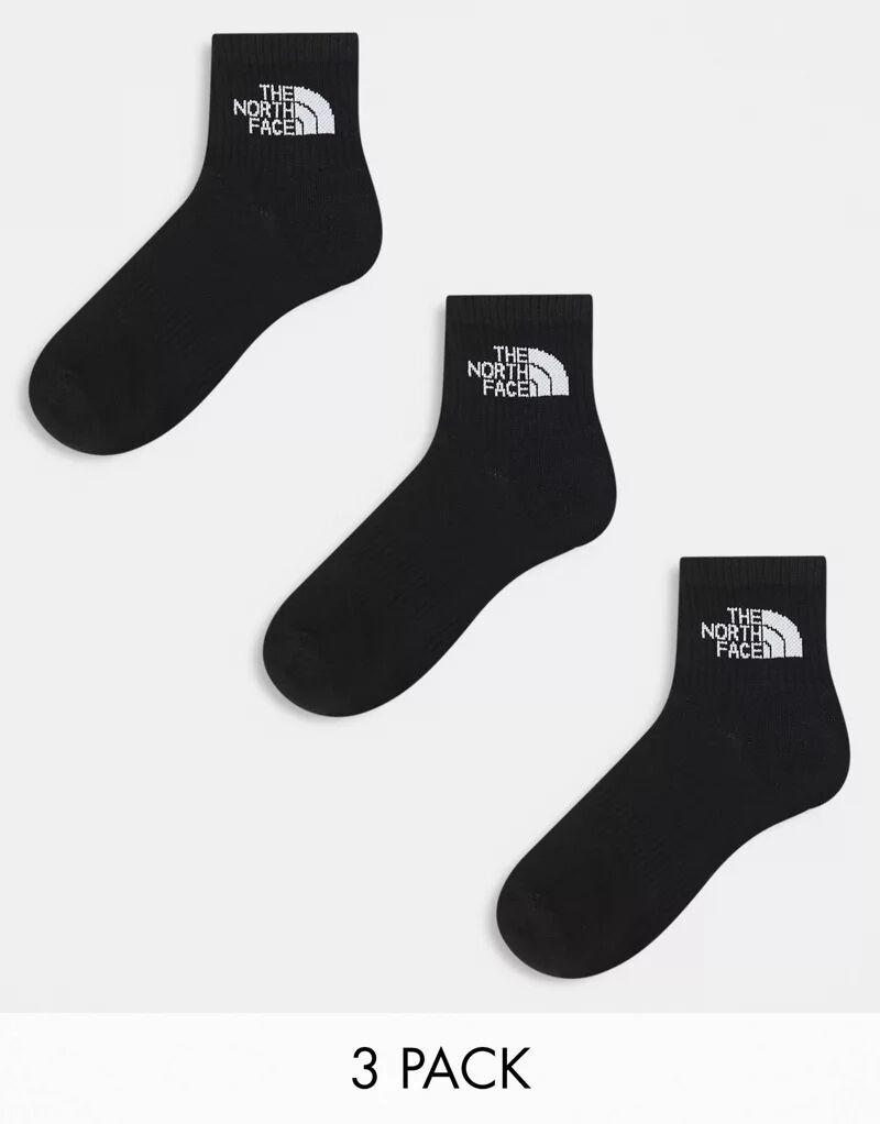 цена Три пары черных носков с логотипом The North Face Simple Dome