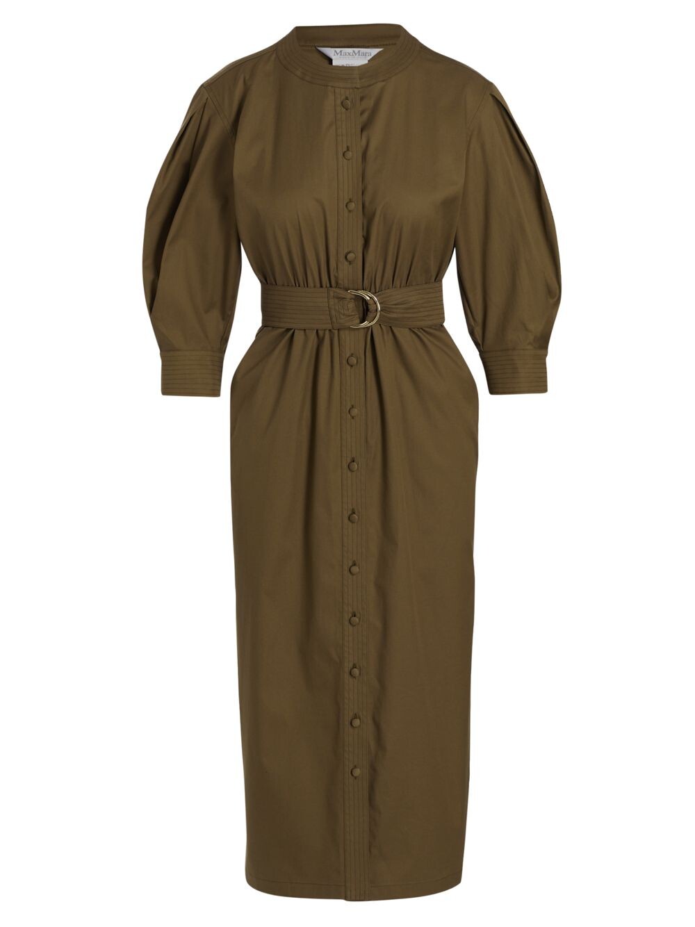 

Платье миди с пышными рукавами Ughetta Max Mara, хаки