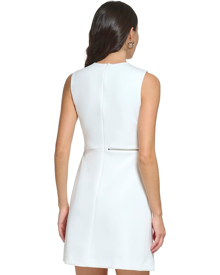 2022 spring new jumpsuits Платье DKNY Sleeveless Sheath with Zipper Detail Dress, цвет New Spring Ivory