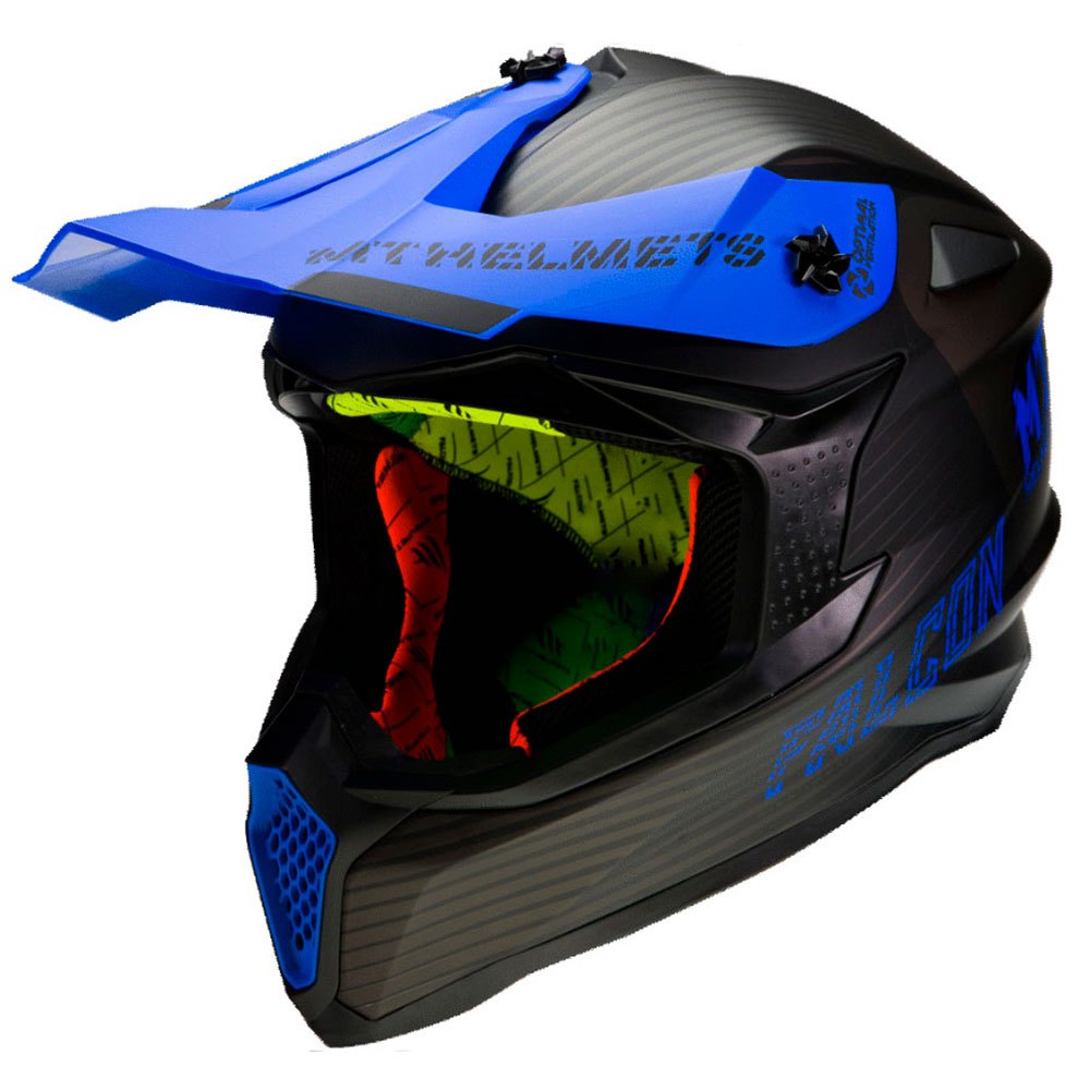 цена Шлем для мотокросса MT Helmets Falcon System, черный