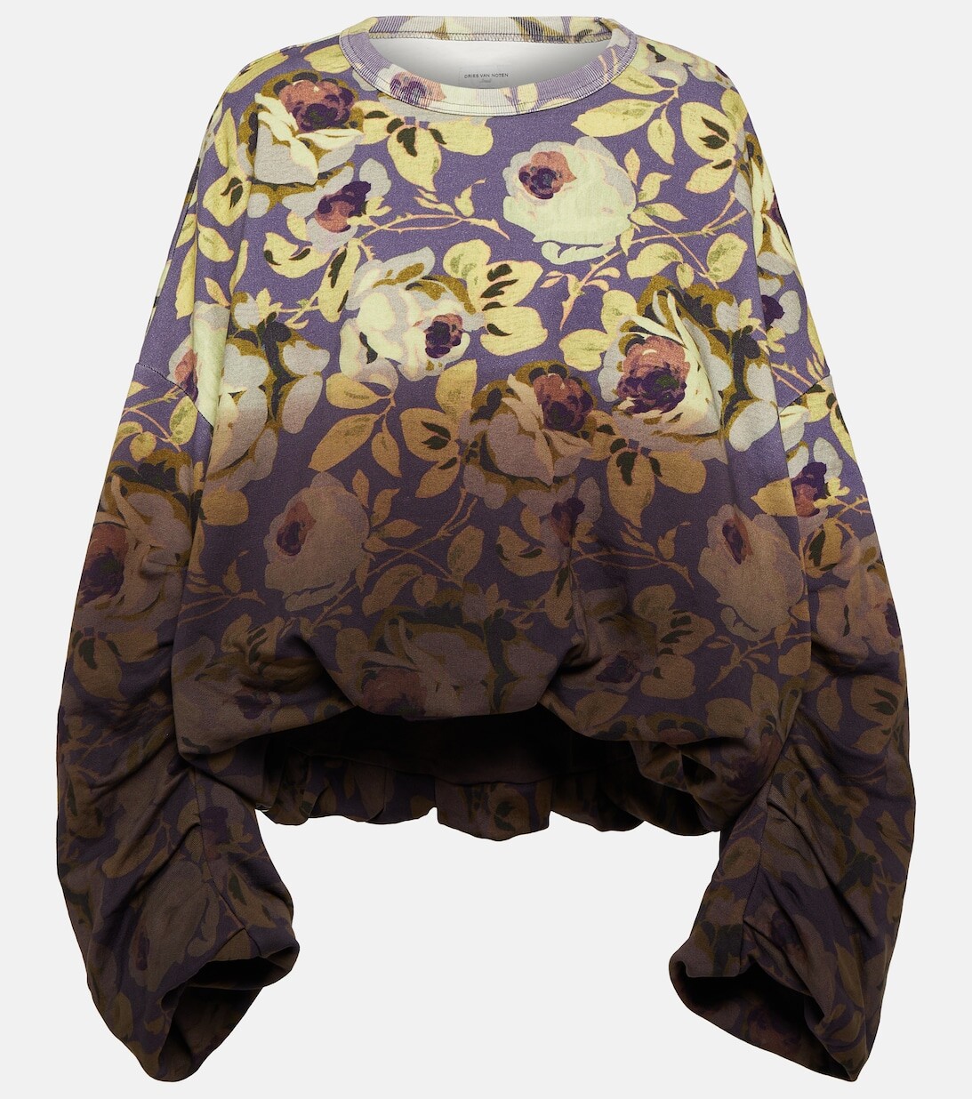 

Толстовка Hannett из хлопка с драпировкой и цветочным принтом DRIES VAN NOTEN, фиолетовый