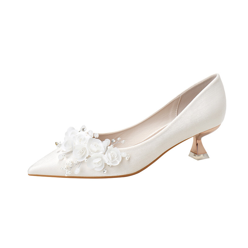 

Туфли женские на высоком каблуке Bamiti, цвет Off-white 5cm