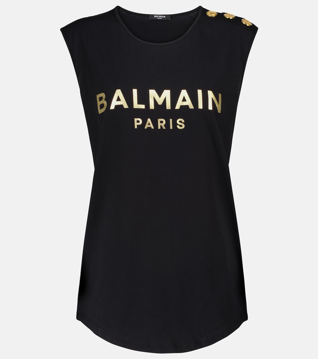 

Хлопковая майка с логотипом BALMAIN, черный
