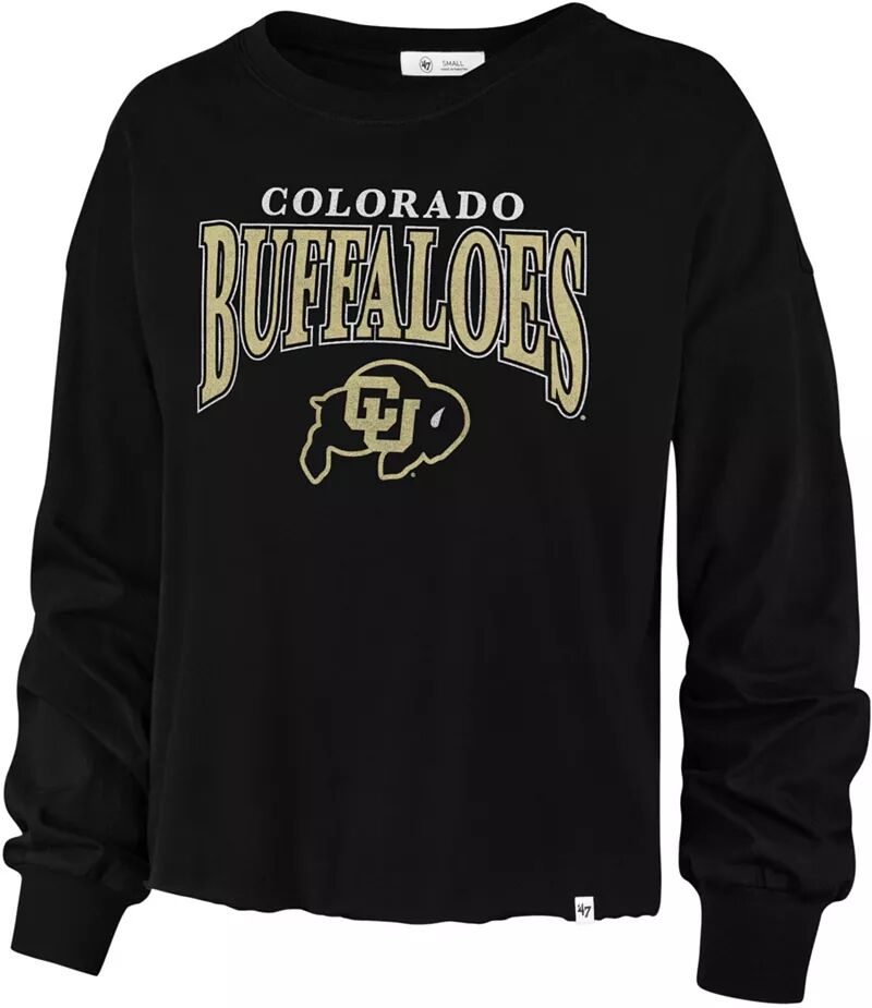 Женская черная укороченная футболка с длинным рукавом '47 Colorado Buffaloes Parkway chika d женская футболка colorado buffaloes черная саншайн