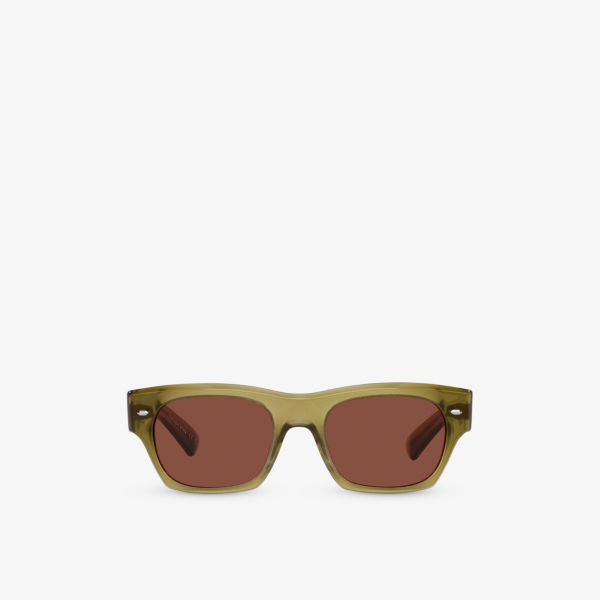 OV5514SU Солнцезащитные очки Kasdan в прямоугольной оправе из ацетата ацетата Oliver Peoples, зеленый