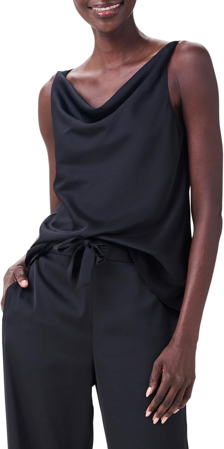 

Топ NIC+ZOE Petite Crepe Drape Tank, цвет Black Onyx