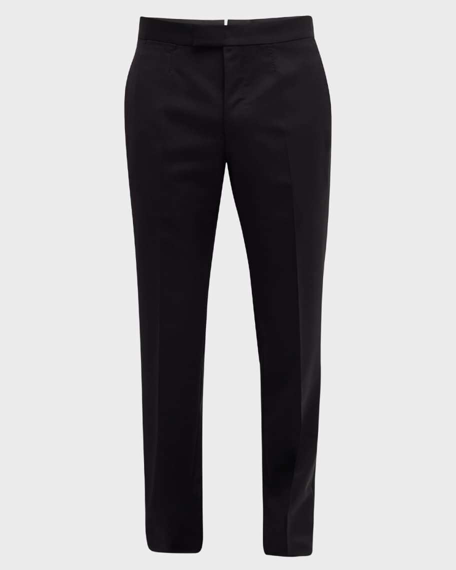 

Мужские классические брюки с атласной талией ZEGNA, Черный