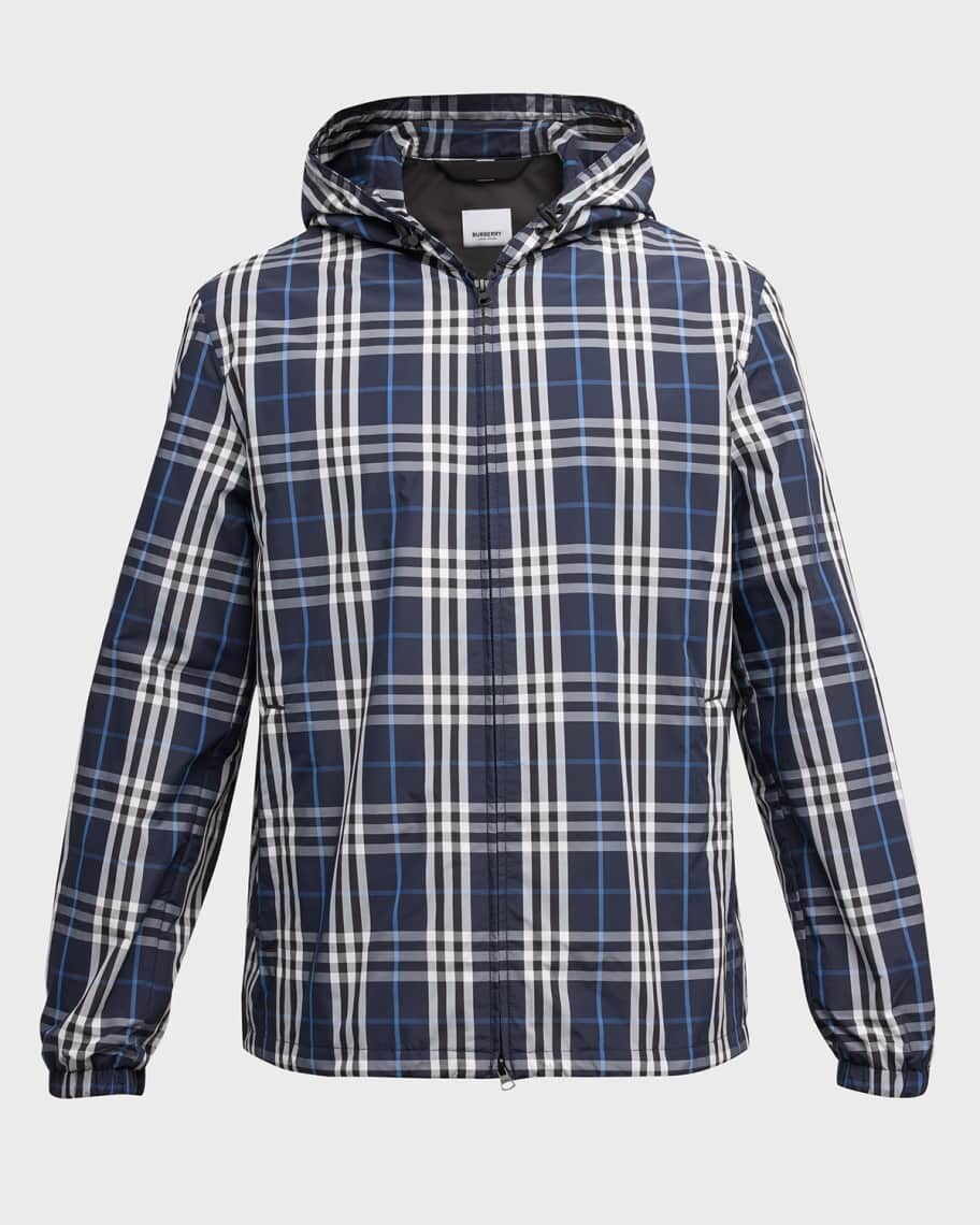 

Мужская куртка-анорак из нейлона в клетку Hackey Check Burberry, Серый