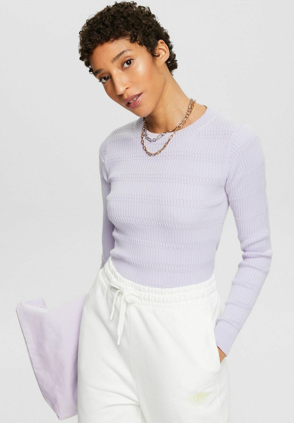 Вязаный свитер MIT RUNDHALSAUSSCHNITT Esprit, цвет lavender new