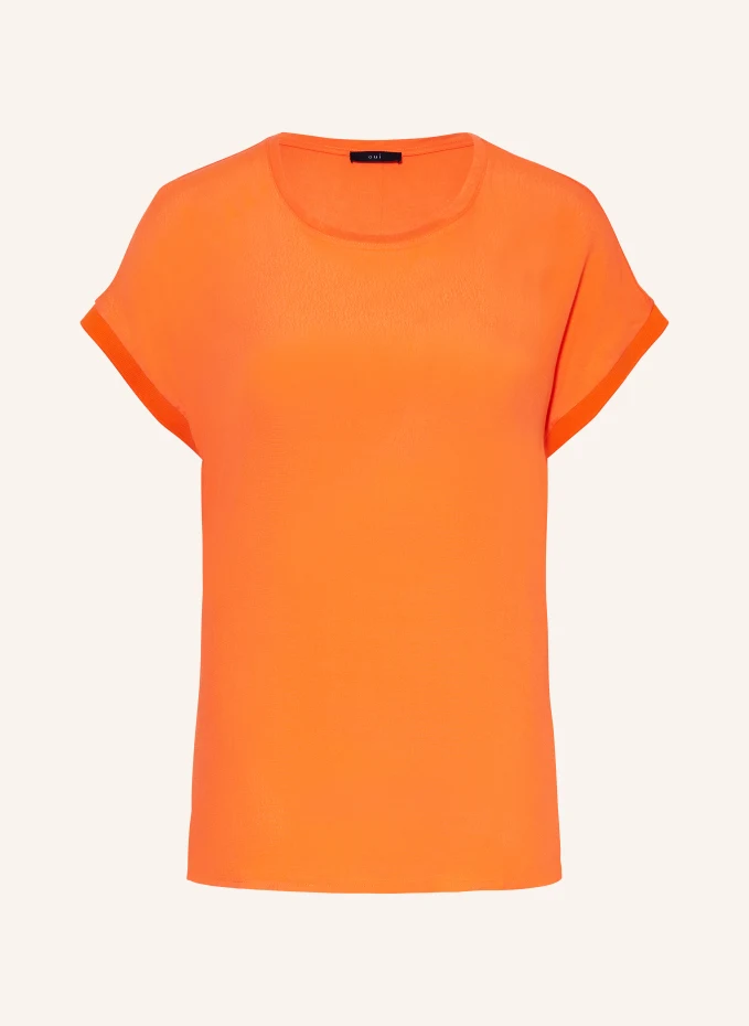Блузка-рубашка из микса материалов Oui, оранжевый