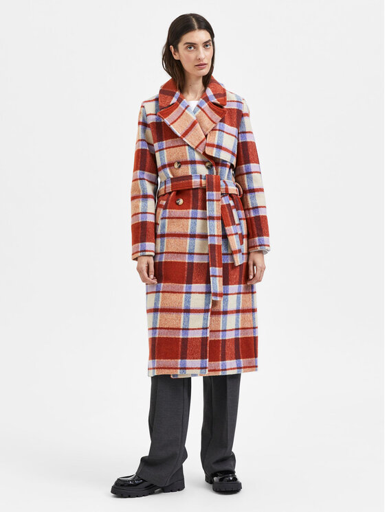Шерстяное пальто обычного кроя Selected Femme, оранжевый силиконовый чехол на realme x50 узор из корги с сердцами для реалми икс 50 5 джи