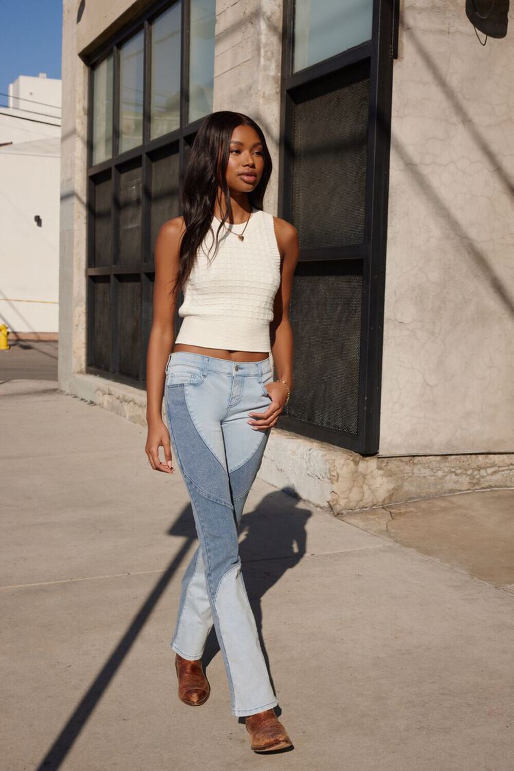 

Переработанные джинсы Bootcut Forever 21, деним
