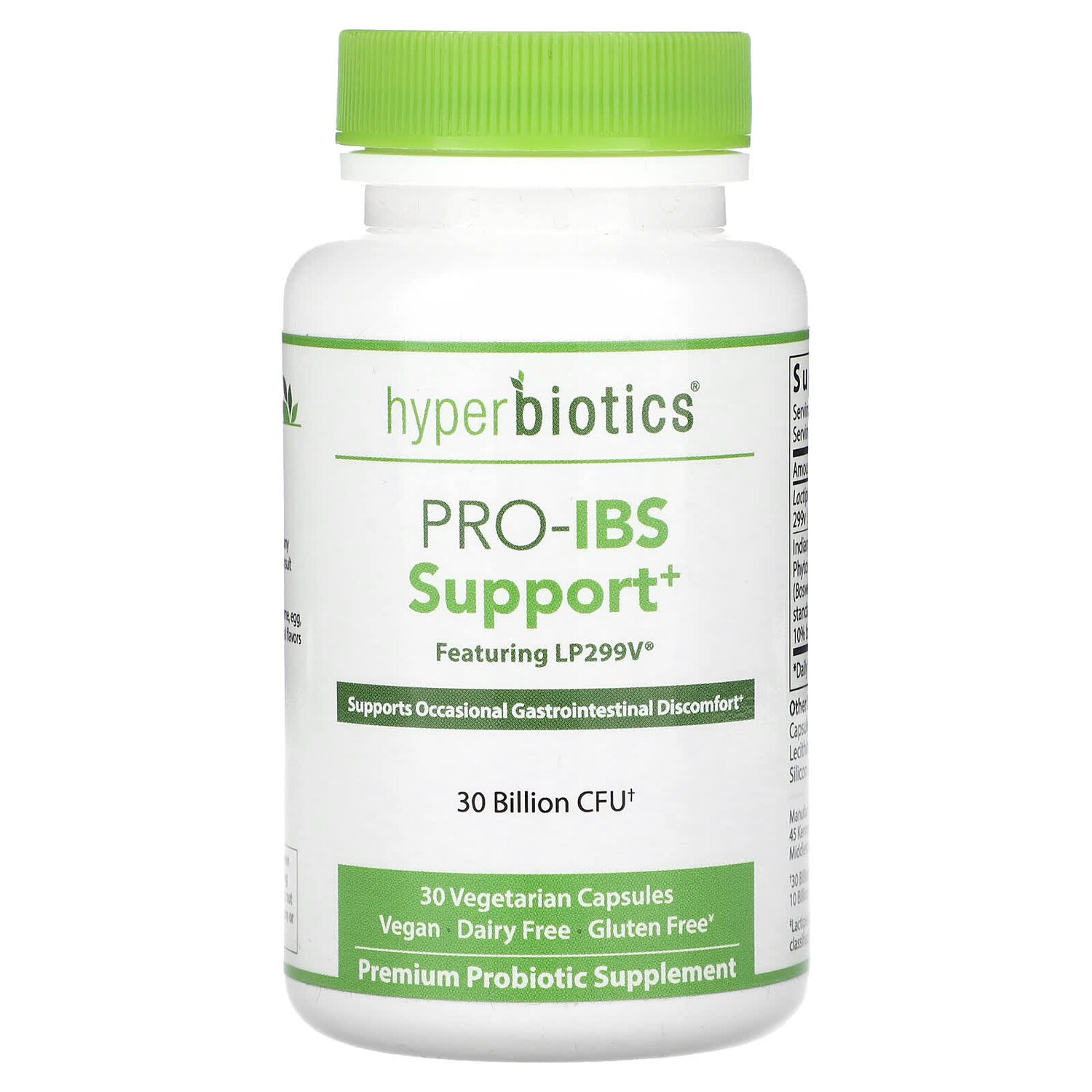 

Pro-IBS Support, 30 млрд КОЕ, 30 вегетарианских капсул, Hyperbiotics