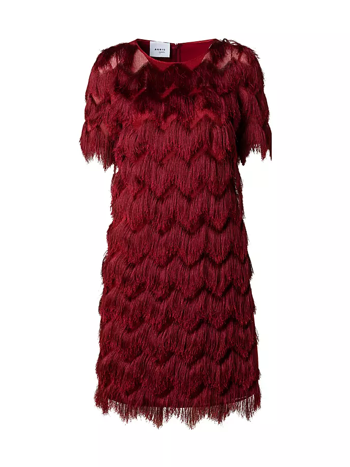 Многослойное мини-платье с бахромой Akris Punto, цвет garnet расклешенное платье akris punto цвет topas