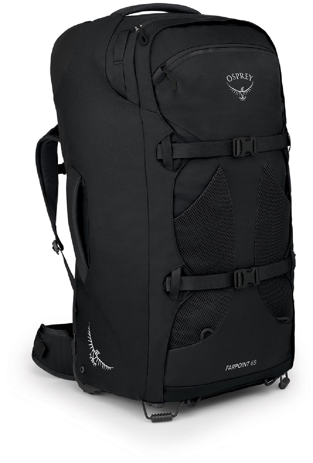 рюкзак farpoint 70 2 pack osprey цвет tunnel vision grey Дорожный рюкзак Farpoint 65 на колесиках — мужской Osprey, черный