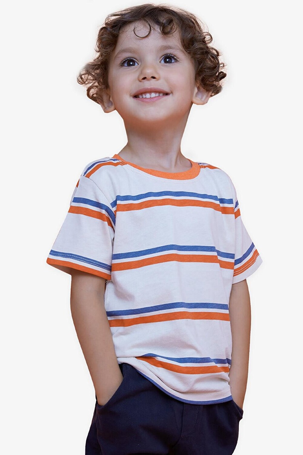 

Футболка в полоску кремового цвета для мальчика (3–7 лет) Breeze, крем