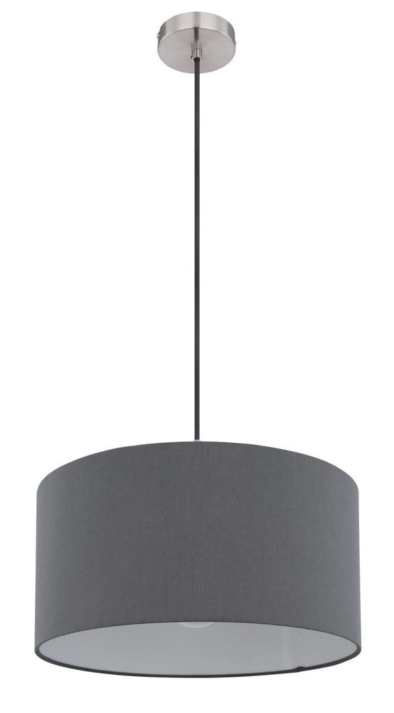 

Подвесной светильник Globo Lighting из легкого металла, матовый никель, текстиль антрацит, пластик опал, кабель текстильный черный, ø: 400 мм, В: 1400 мм, без 1x E27 40 Вт 230 В., серебро