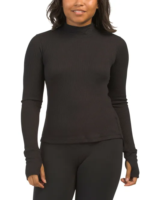 

Вафельный топ Sunpeak с водолазкой The North Face, черный