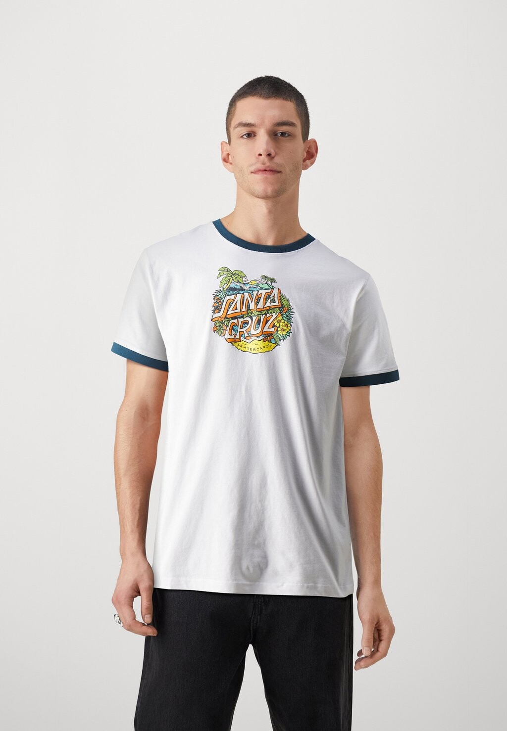 

Футболка с принтом Aloha Dot Front Ringer Unisex Santa Cruz, белый