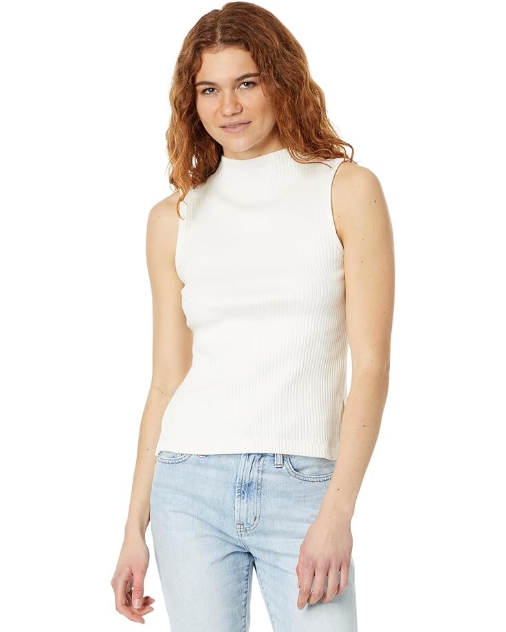 

Майка Madewell Side-Slit Mockneck Tank, цвет Lighthouse