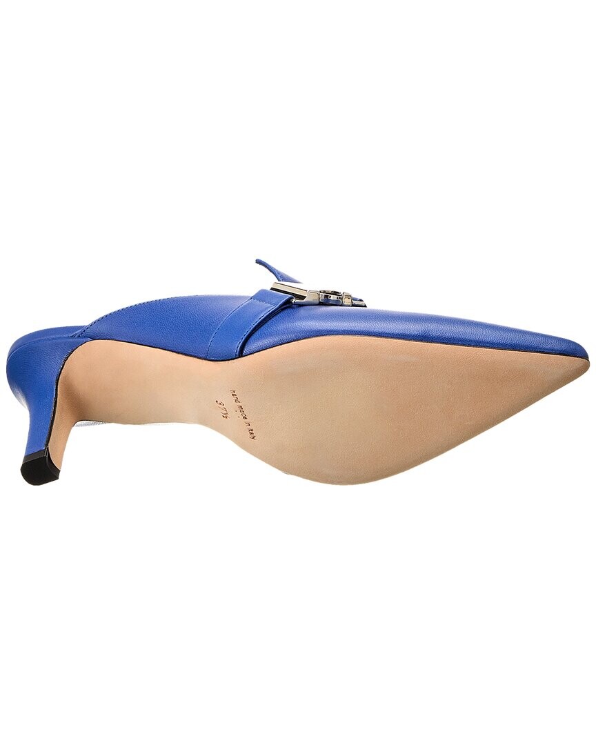 

Кожаные мюли Manolo Blahnik Busiera 70, синий
