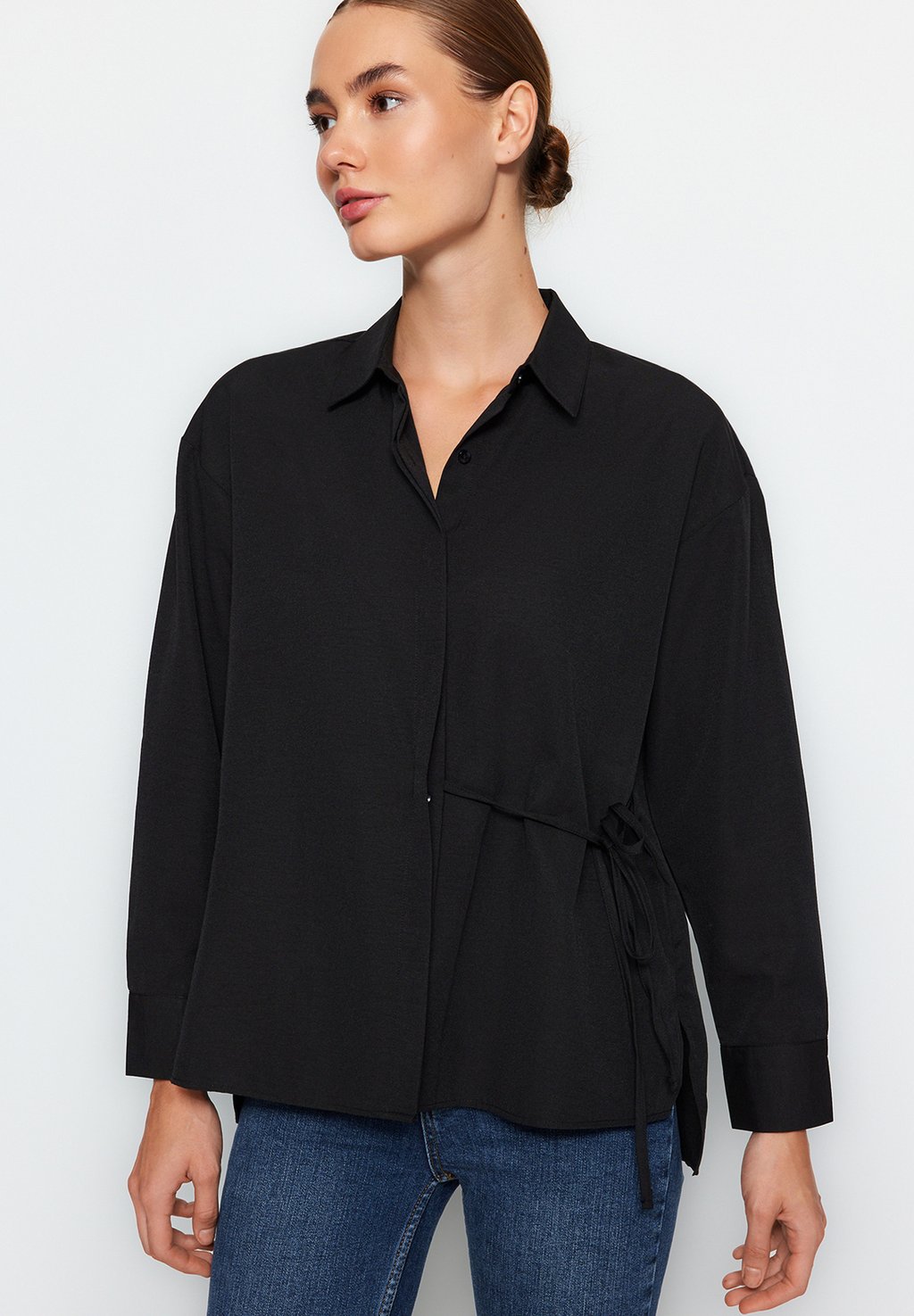 Блузка-рубашка Trendyol, цвет black