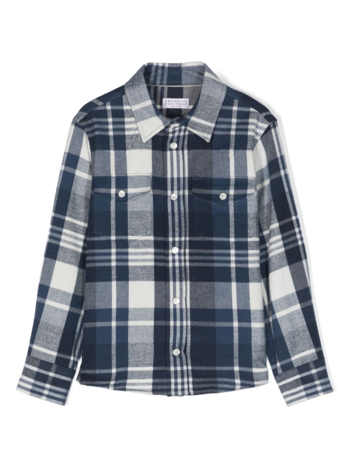 

Brunello Cucinelli Kids рубашка в клетку, синий
