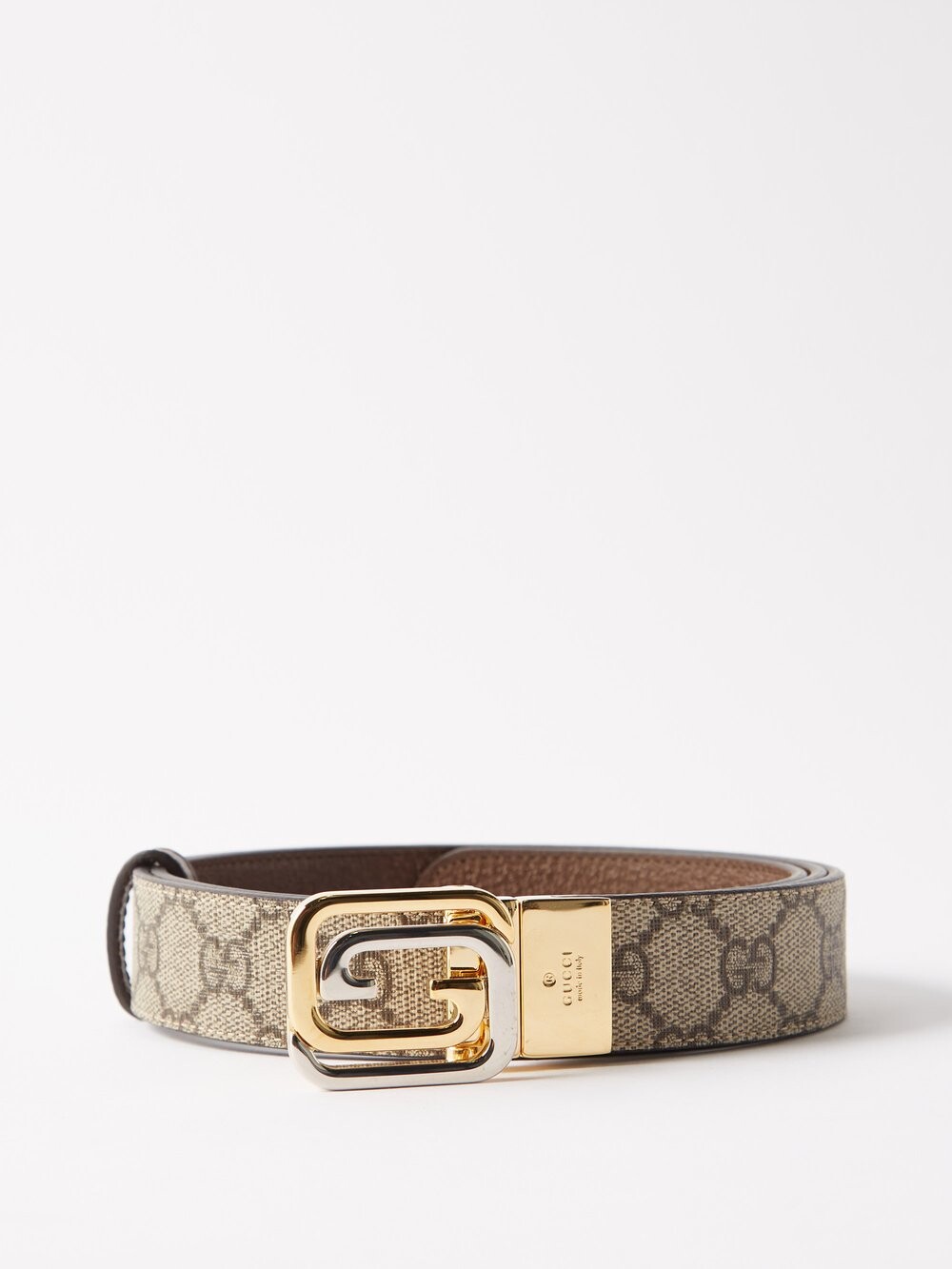 

Ремень из искусственной кожи с пряжкой gg Gucci, бежевый