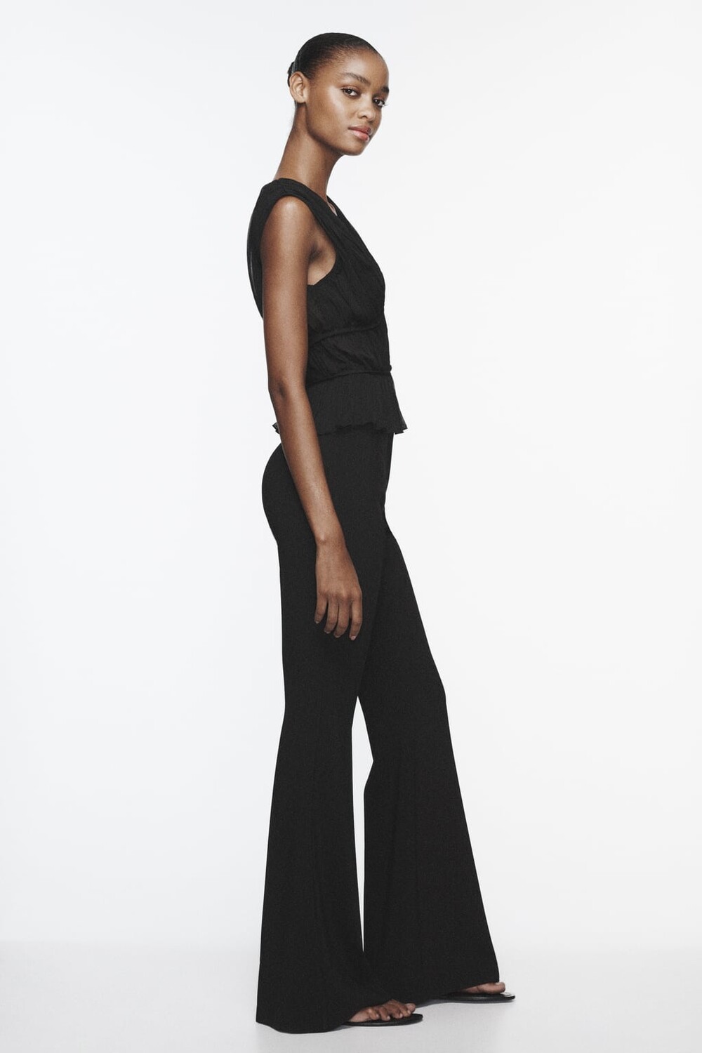 

Брюки раскрешенные ZARA, черный
