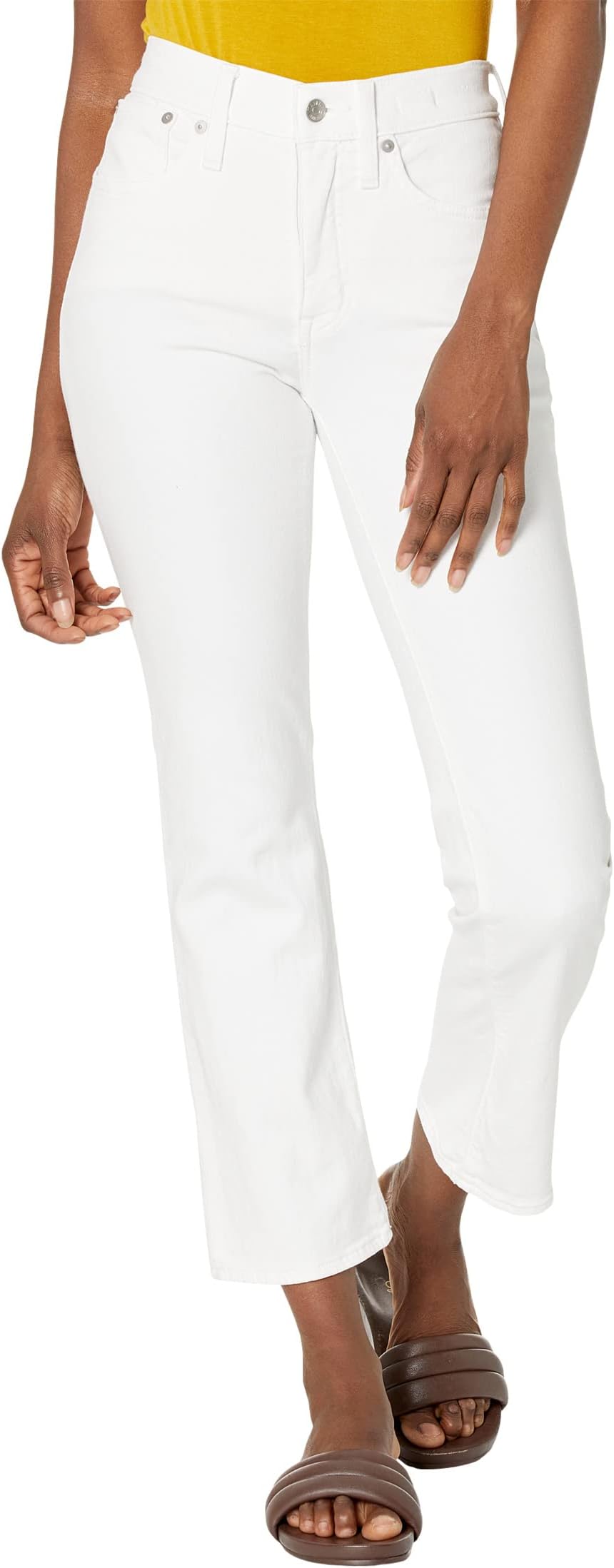 цена Джинсы Kick Out Crop Jeans Madewell, цвет Pure White