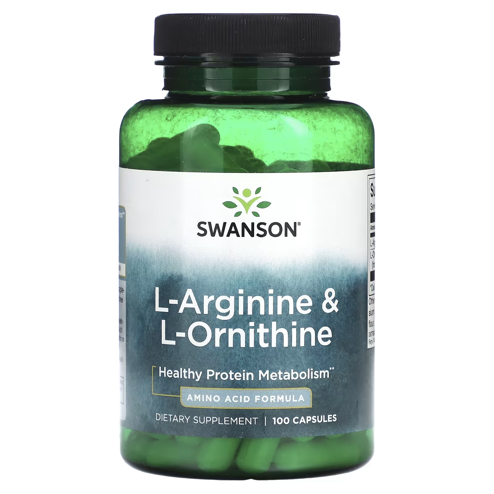 Swanson, L-аргинин и L-орнитин, 100 капсул l аргинин в капсулах swanson l arginina 500 mg 100 шт