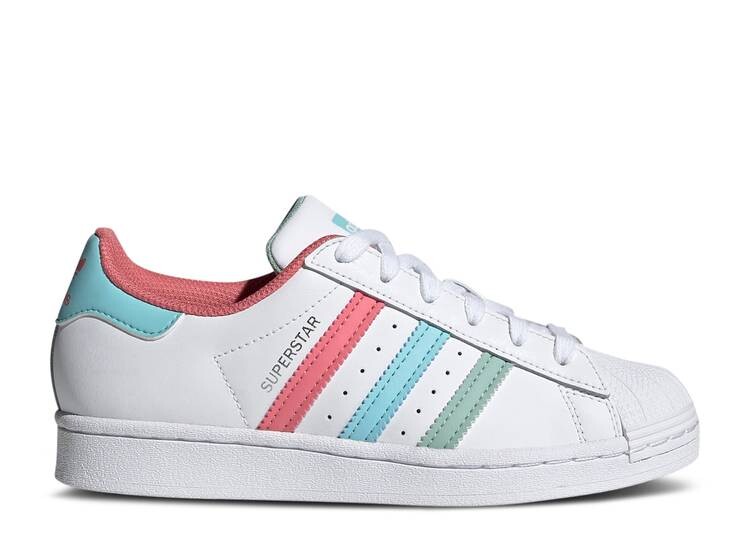

Кроссовки Adidas SUPERSTAR J 'WHITE HAZY ROSE SKY', белый