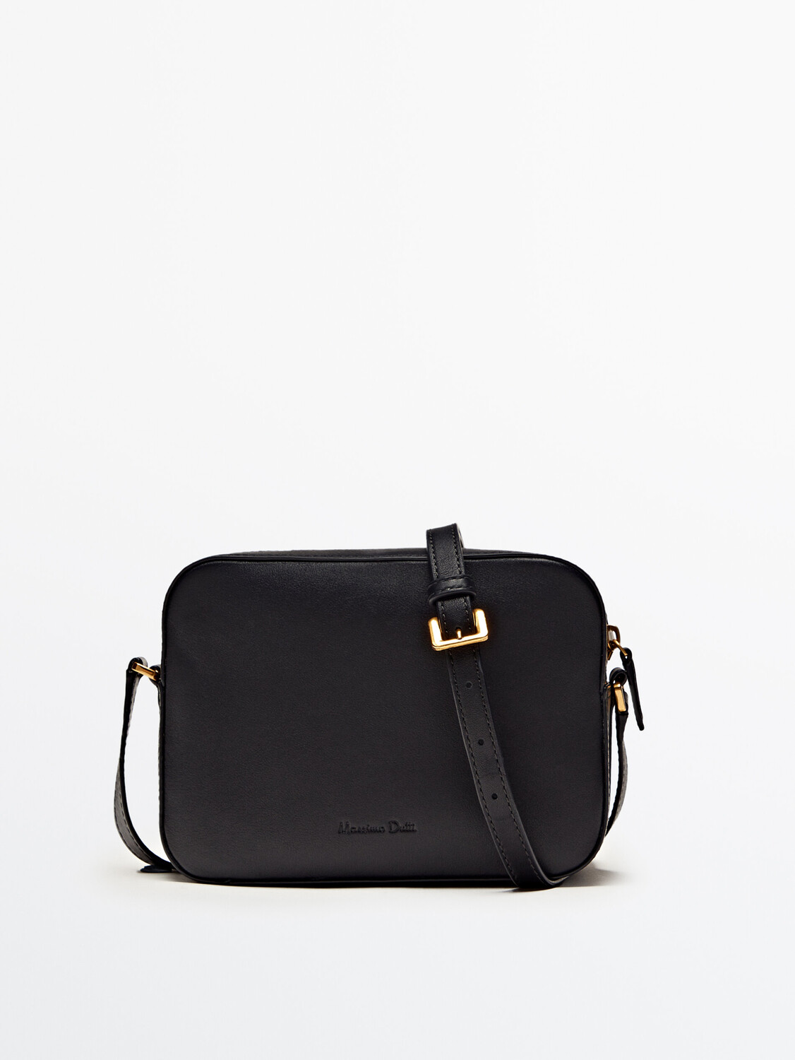 

Сумка из кожи наппа Massimo Dutti, синий