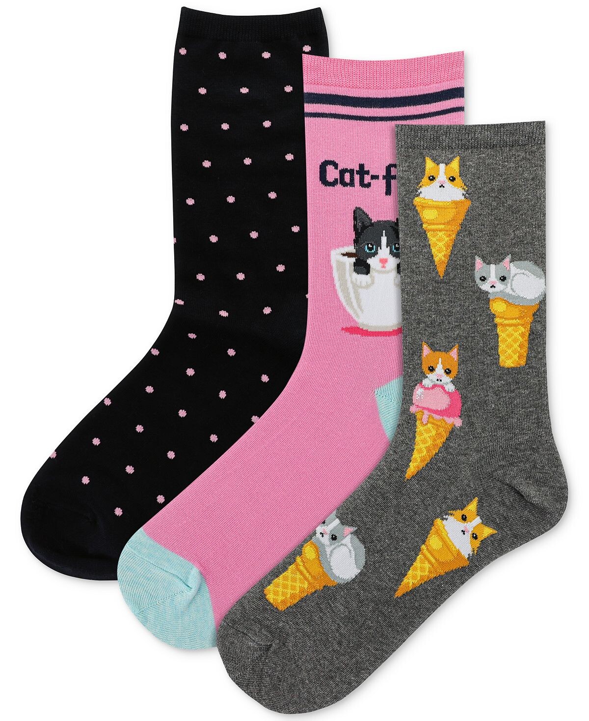 

Женские 3 шт. Ассорти носков Cats Crew Hot Sox