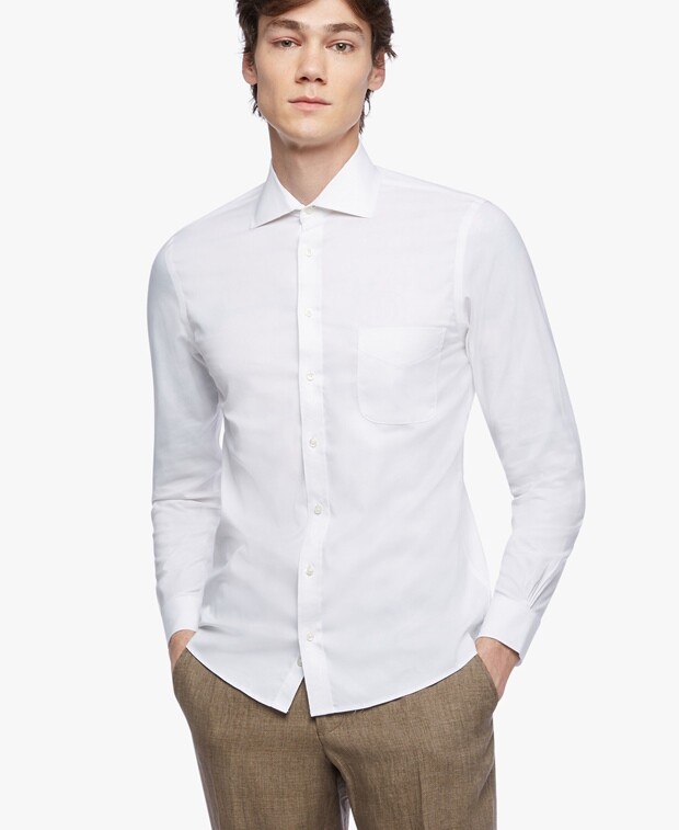 

Рубашка с длинными рукавами – облегающий крой Brooks Brothers, белый