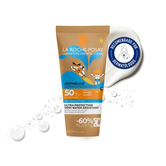 

Солнцезащитный крем anthelios wet skin lotion spf50+ La Roche-Posay, объем 200 мл