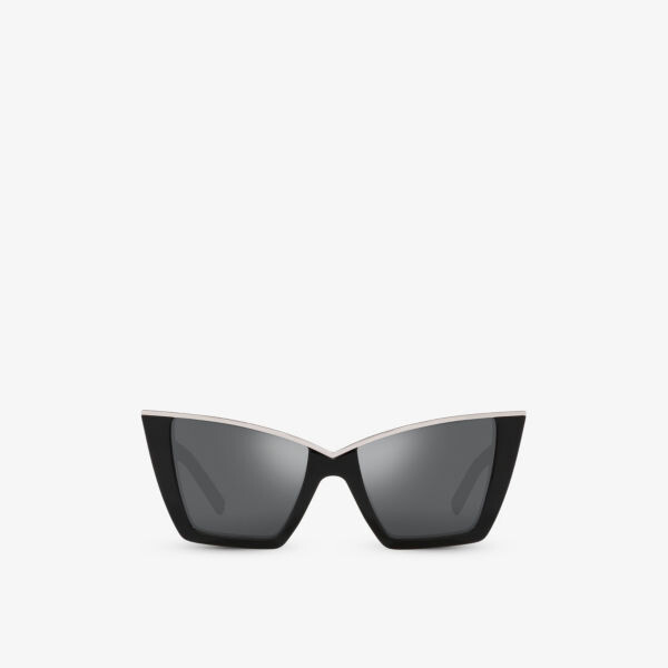 

Ys000435 солнцезащитные очки «кошачий глаз» из ацетата Saint Laurent, черный