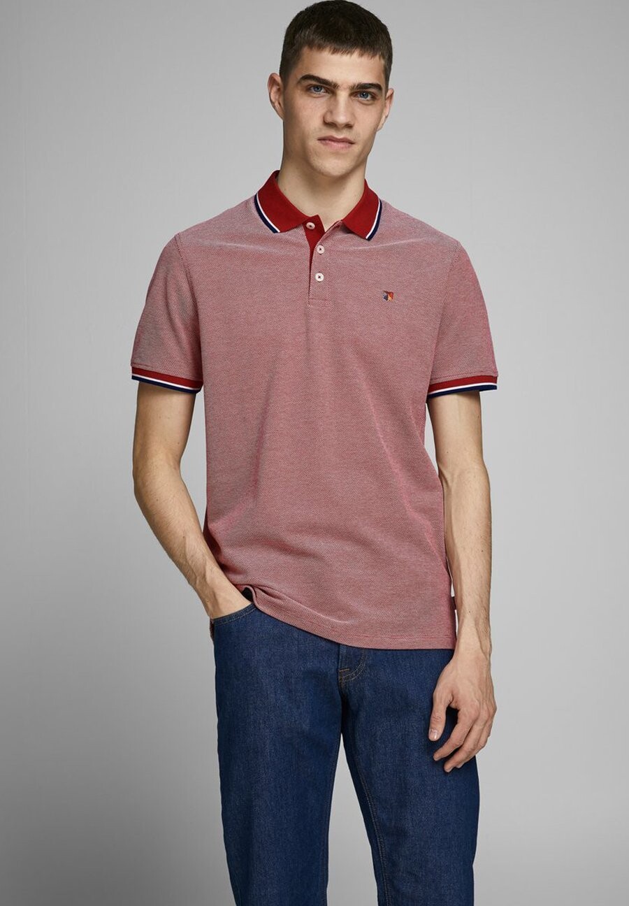 

Поло JPRBLUWIN SS STS Jack & Jones, георгин красный