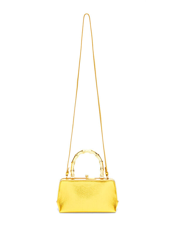 

Женская кожаная сумка с логотипом goji bamboo gold Jil Sander