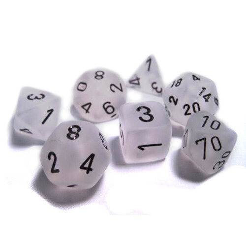 

Аксессуары Chessex Chessex Dice Set: Frosted Clear w/Black (7)