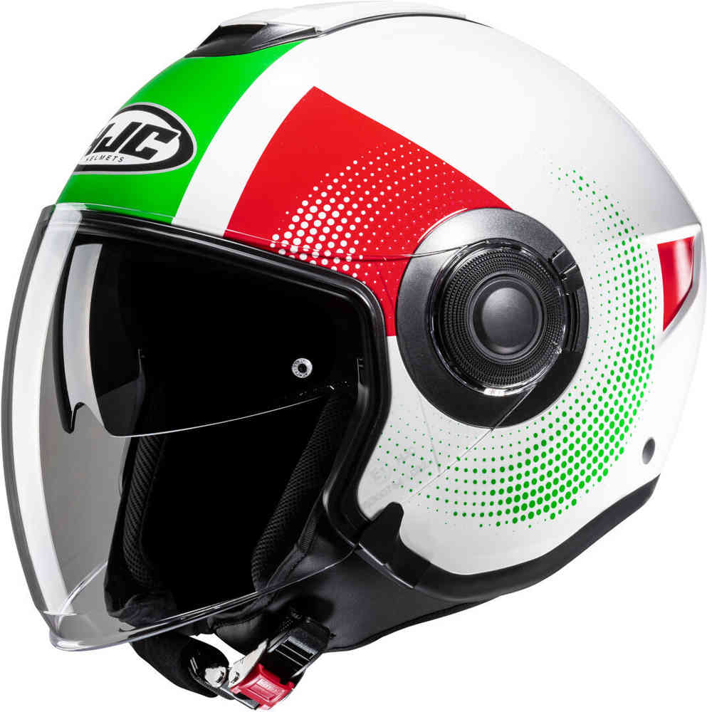 i40N Pyle Реактивный шлем HJC, белый/зеленый/красный i40n дова реактивный шлем hjc синий серебристый